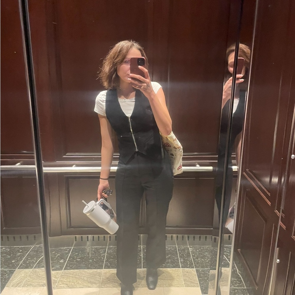 Vintage Black Suede Vest
